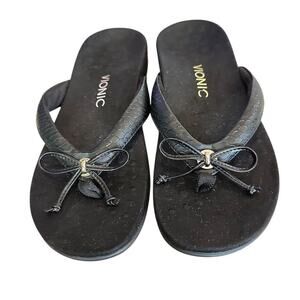 Vionic Cassie Women's Thong Sandals Black Size 9 Arch Support Bow
